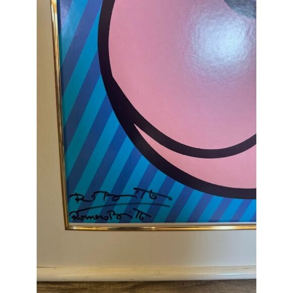 Romero Britto 1996 Framed Pop Art Print "Fish" 36x36 Inches Signed Twice by the - Picture 3 of 4